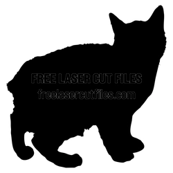 Standing Cat Silhouette Laser Cut File, Ready to Cut