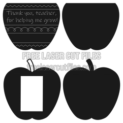 Apple Gift Card Holder Laser Cut Template for Teacher Gifts