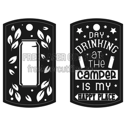 Camping Keychain Drink Camper Happy Place SVG Design