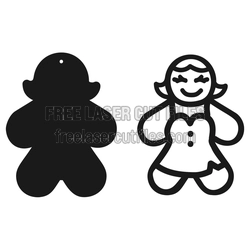 Christmas Gingerbread Ornament Laser Cut File, Ready to Cut