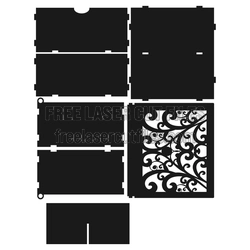 Decorative Laser Cut Box with Ornate Swirl Panel