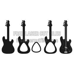 Electric Guitar Layered Laser Cut Template, Ready to Cut