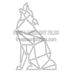 Geometric Wolf Laser Cut File, Modern Polygon Animal Design