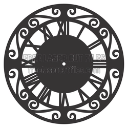 Ornate Roman Numeral Wall Clock Laser Cut Design