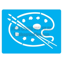 Painter’s Palette Stencil Design for Laser Cutting