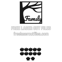 Personalized Family Tree Frame Laser Cut File, Ready to Cut