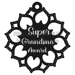 Super Grandma Award Medal Laser Cut File, Ready to Cut