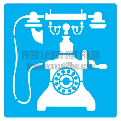 Vintage Rotary Telephone Stencil Laser Cut File