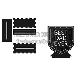 Best Dad Ever Trophy Laser Cut File, 3mm Ready to Cut