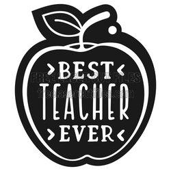 Best Teacher Apple Keychain Laser Cut File, Ready to Cut