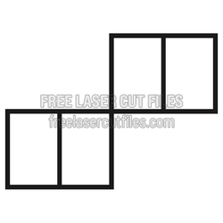 Double Photo Frame with Phrase Insert, Laser Cut File