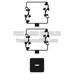 Heart Vine Love Photo Frame Laser Cut Template