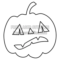 Scared Jack-o'-Lantern Pumpkin Laser Cut Template