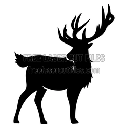 Standing Deer Silhouette Laser Cut File, Ready to Cut