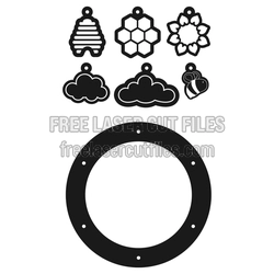 Baby Mobile Laser Cut Hanging Ornaments Ready to Cut