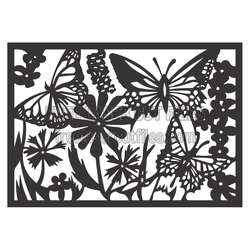 Butterfly Floral Panel Laser Cut File for DIY Decor