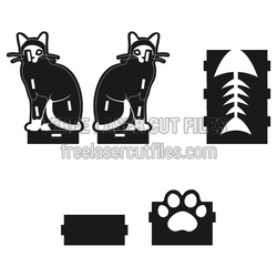 Cat Business Card Stand Laser Cut File, Ready to Cut