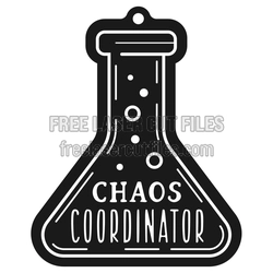 Chaos Coordinator Teacher Keychain Laser Cut File