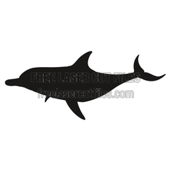 Dolphin Silhouette Laser Cut File, Ocean Animal Decor