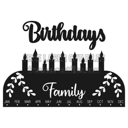 Family Birthday Calendar Sign Laser Cut File, Ready to Cut