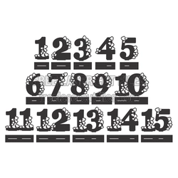 Floral Number Set 1-15 Laser Cut Base Numbers