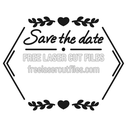 Hexagon Save the Date Wedding Sign Laser Cut File