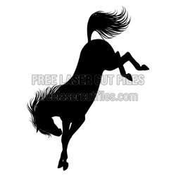 Rearing Horse Silhouette Laser Cut File, Ready to Cut