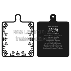 Recipe of a Special Mom Cutting Board Sign, Free Laser Cut File
