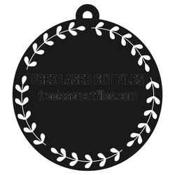 Round Laurel Medal Frame Laser Cut File, Ready to Cut
