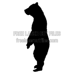 Standing Bear Silhouette Laser Cut File, Ready to Cut