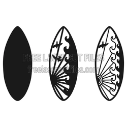 Surfboard Layered Laser Cut Design, Ready to Cut Surf Decor