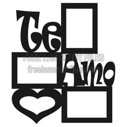 Valentine Portrait Frame Set with Love Heart Cutouts