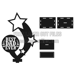 Best Dad Ever Award Trophy Laser Cut File, Ready to Cut