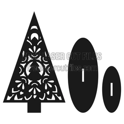Christmas Mandala Tree Ornament Laser Cut File