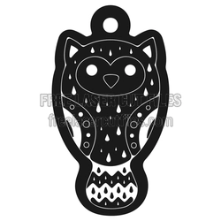 Christmas Owl Ornament Laser Cut File, Ready to Cut