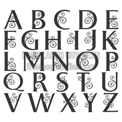 Decorative Alphabet Set with Swirl Cutout Letters