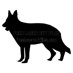 German Shepherd Dog Silhouette Laser Cut File