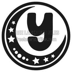 Moon Alphabet Key Ring “Y” Free Laser Cut File