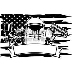Painter Tools American Flag Design for Laser Cutting