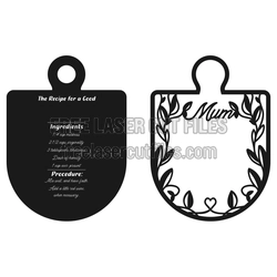 Recipe for a Good Mom Cutting Board SVG Laser File