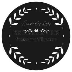 Save the Date Floral Circle Sign Laser Cut Template