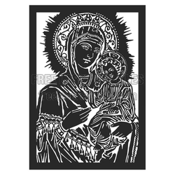 Virgin Mary and Child Laser Cut Religious Panel Design