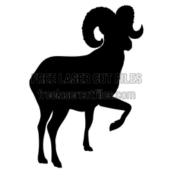 Bighorn Ram Silhouette Laser Cut File, Ready to Cut