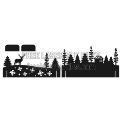 Christmas Winter Scene Laser Cut Layered Display