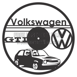 Classic Hatchback Car Emblem Round Laser Cut File