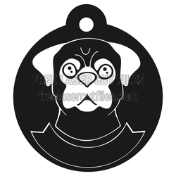 Cute Pug Dog Ornament Laser Cut File for DIY Crafts