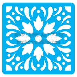 Decorative Floral Stencil Pattern for Laser Cutting