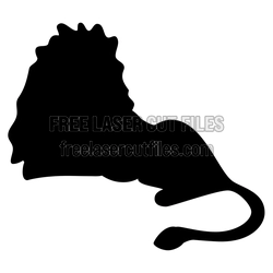 Lion Silhouette Ready to Cut Free Laser Design