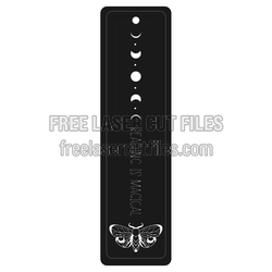 Moon Phase Bookmark with Butterfly Quote, Laser Ready