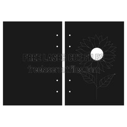 Notebook Cover Laser Cut File with Binding Holes